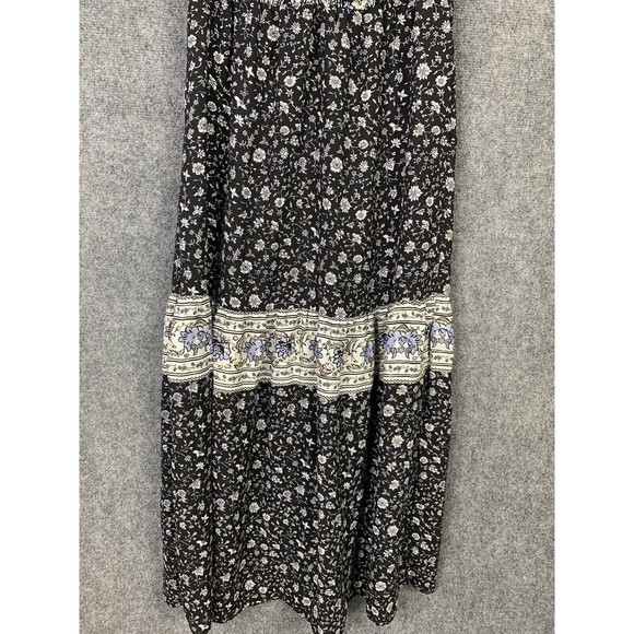 Knox Rose Maxi Boho Gypsy Dress Ruffles Tie & Tassel Black White Sz M - Picture 3 of 10